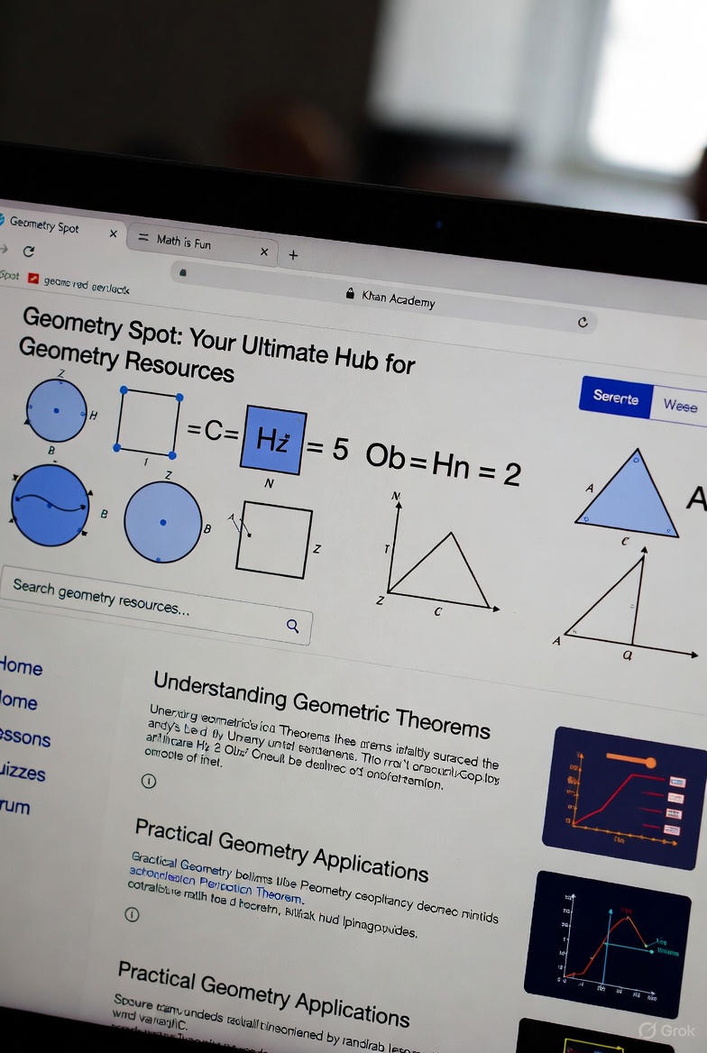 Screenshot of Geometry Spot homepage