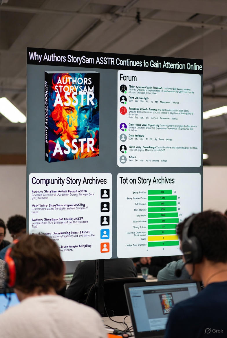 Authors StorySam ASSTR book cover; Community discussion forum; Comparison chart of story archives