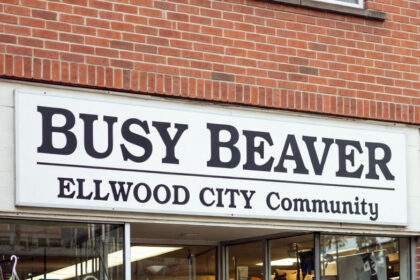 Busy Beaver Ellwood City store exterior; Customers shopping at Busy Beaver Ellwood City; Tools on display at Busy Beaver Ellwood City