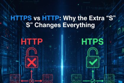 Diagram illustrating the difference between unencrypted HTTP and encrypted HTTPS data transfer.