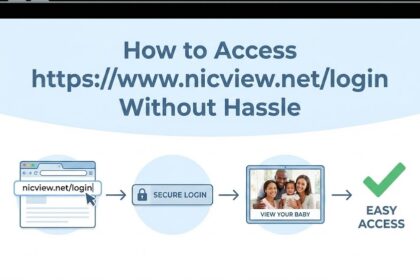 A parent viewing a live video stream of their baby in a hospital incubator on a laptop, showing the NicView login page on the screen.