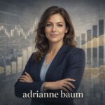 Portrait of creative professional Adrianne Baum smiling in a studio workspace.