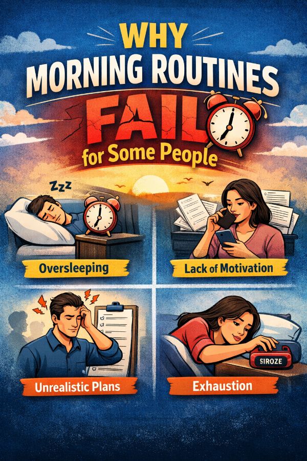 Table comparing common morning routine problems with their root causes and practical solutions.